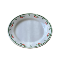 Set Of 5 Vintage Porcelain Cherry Dessert Plates