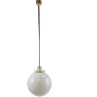 Vintage Bol Hanglamp Schoollamp Koper Stang Art Deco ‘50
