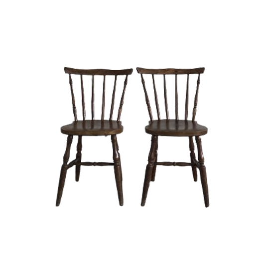 Vintage Zweedse Pinstoelen Bruin 1