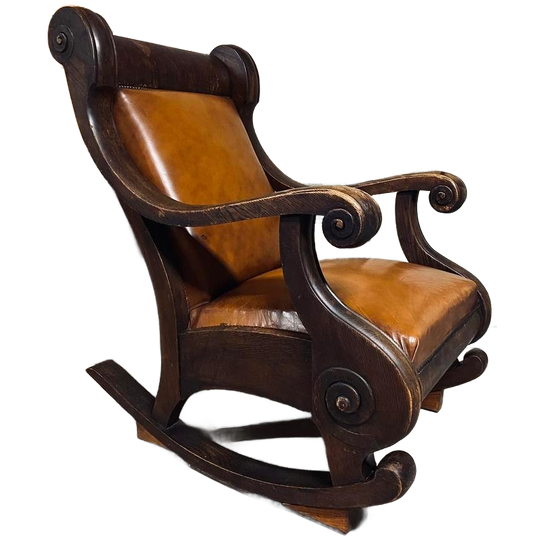 Rocking Chair, Schommelstoel, Chesterfield Origineel Engels 1