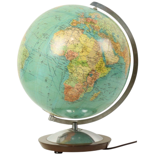 Grote Verlichte Wereldbol Globe Lamp Columbus Fifties 1