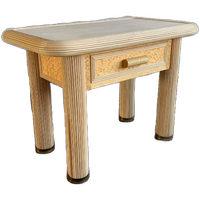 Travertijn & Rotan Tafel Circa 1970