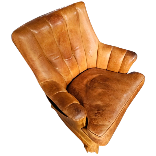 Sheep Leather Club Chair 1970s With Magazine Holder 1