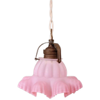Hanglamp Van Roze Gesatineerd Glas, 1920-30S thumbnail 1