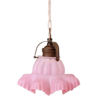 Hanglamp Van Roze Gesatineerd Glas, 1920-30S