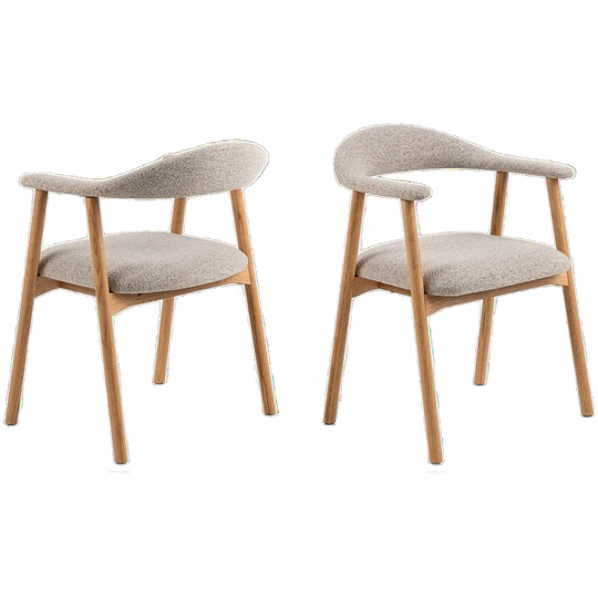 Joren Eetkamerstoel - Set Van 2 - Beige Bouclé 1