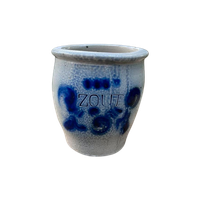 Oude Keulse Zoutpot Blauw/Grijs Steengoed