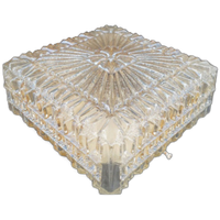Vintage Amber Kleurige Glazen Plafonniere Plafondlamp