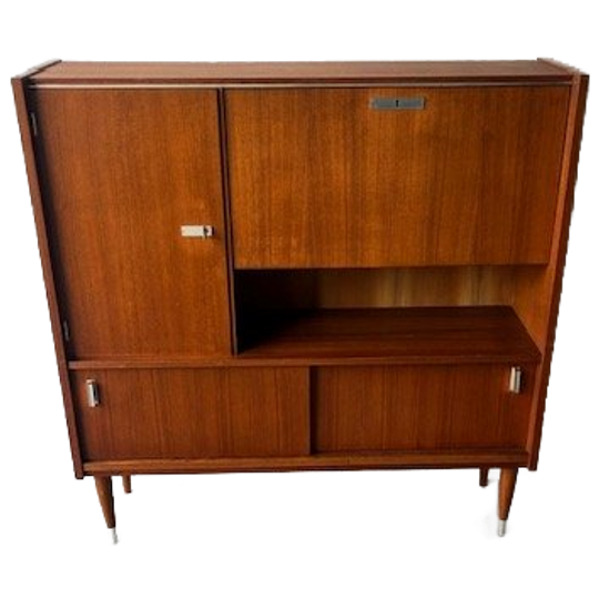 Retro Vintage Mid-century Dressoir,high-board,barkast 1