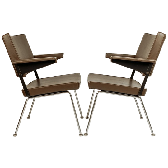 Set Van 2 Vintage Gispen 1445 Fauteuils Van Andre Cordemeyer, 1963 1