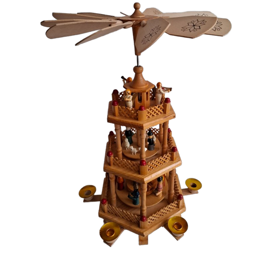 Vintage Kerstpiramide 3 Etage Ertsgebergte 1