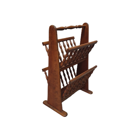 Double Dutch Wooden Magazine Rack , Wood Magazine Stand , Wood Magazine Holder, Mid Century Furni 1