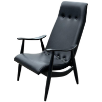 Vintage Fauteuil Jaren 60 Zwart Louis Van Teeffelen Stijl