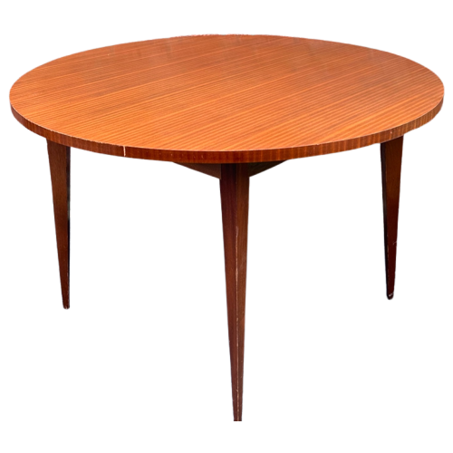 Scandinavische Vintage Teakhouten Ronde Tafel Jaren ‘60