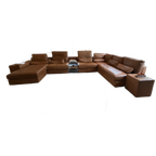 Design Sofa Van Het Belgische Merk Indera Model Luv In Cognac Leder Met Ingebouwd Relaxmechanisme thumbnail 1