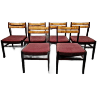 Set Van 6 Vintage Stoelen Eetkamerstoelen Jaren 60 Jaren 70