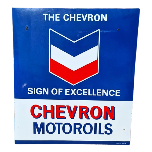Xl Emaille Reclamebord Chevron Motoroil😎