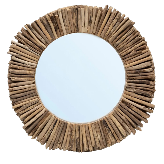 Bazar Bizar | De Driftwood Halo Spiegel - Naturel - M 1