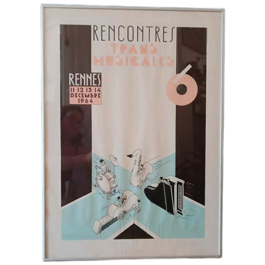 Vintage Joost Swarte "rencontres Trans Musicales 1984" Litho 1