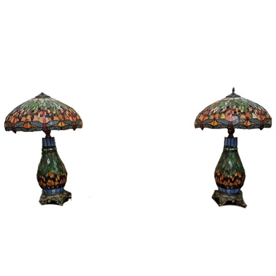 Klassieke Handgemaakte Tafellampen Met Sierlijke Lampenvoet (dragonfly) 1