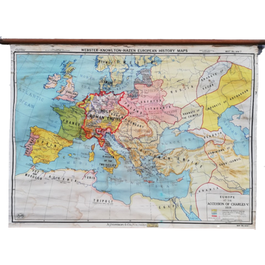 Schoolkaart - Europe, Charles V, 1519 1