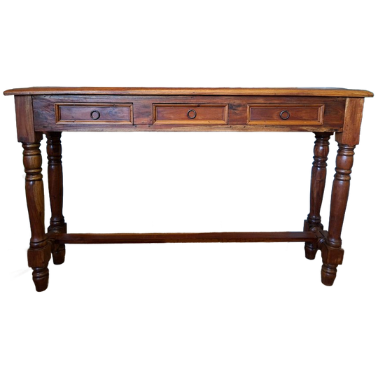 Robuuste Teakhouten Idetable, Haltafel, Wandconsole Afm, 150x35cm En 93cm Hoog 1