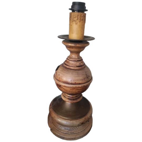 Vintage Lampvoet Hout Metaal 1