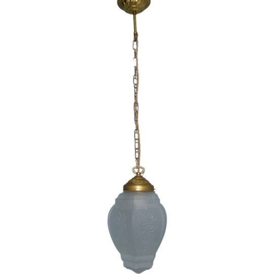 Jaren 70 Hal Lamp Met Bloemen Motief 1