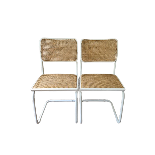 2 Witte Cesca Stoelen Marcel Breuer