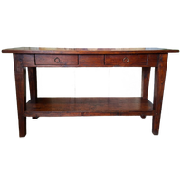 Koloniaal Teakhouten Sidetable, Wandconsole Haltafel Afm. 140x40cm En 78cm Hoog.