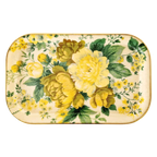 Fifties Vintage Dienblad Glasvezel Serveerblad Bloemen thumbnail 1