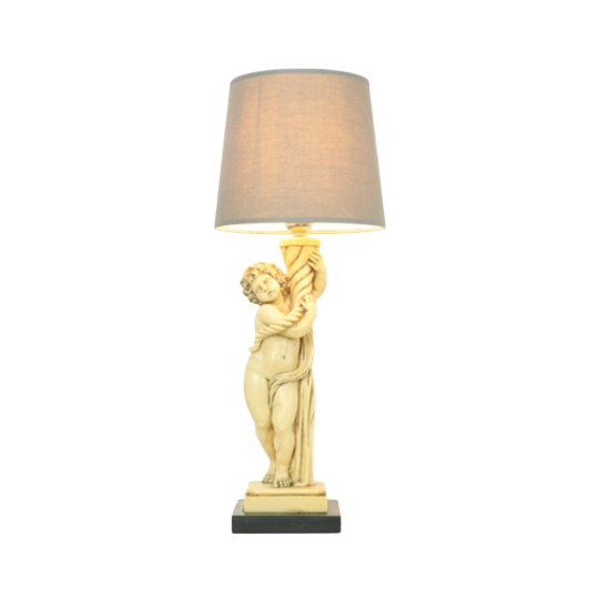 Klassieke Cherubijn Lamp A. Santini Tafellamp Italy Fifties 57cm 1