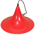 Vintage Heksenhoed Lamp Hanglamp, Rood thumbnail 1
