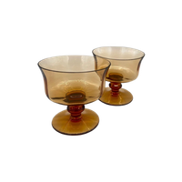 Set Coupe Glazen Amber Kristal 2 Stuks