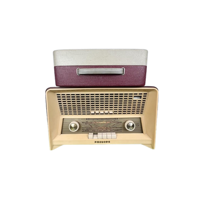 Gereviseerde Vintage Philips Grammofoonspeler En Radio, 1960