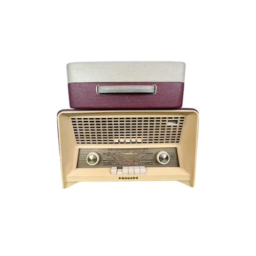 Gereviseerde Vintage Philips Grammofoonspeler En Radio, 1960