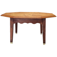 Oude Frans Eiken Salontafel Op Bronzen Voetjes, Circa 1900