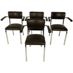 4 X Vintage Stoelen In Skai Leer By Unic Jaren 90 thumbnail 1