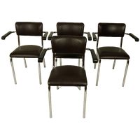 4 X Vintage Stoelen In Skai Leer By Unic Jaren 90