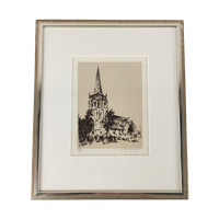 Paul De Cocker - Lithografie- Kerk Van Vinkem