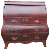 Antiek Cilinderbureau, Secretaire Met Uittrekblad Afm. 109x5