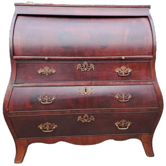 Antiek Cilinderbureau, Secretaire Met Uittrekblad Afm. 109x5 1