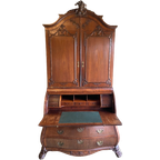 Prachtig Antiek Mahonie Empire Topbureau, Secretaire,Kabinet, Inclusief Bezorgen. thumbnail 1