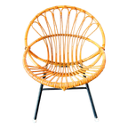 Vintage 60S Rattan Fauteuil Rohé Noordwolde / Gebroeders Jonkers - Design Dirk Van Sliedregt thumbnail 1