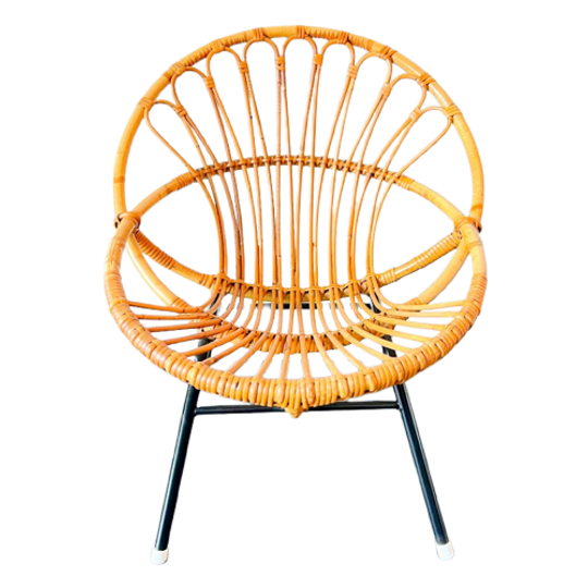 Vintage 60S Rattan Fauteuil Rohé Noordwolde / Gebroeders Jonkers - Design Dirk Van Sliedregt 1
