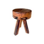 French Oak Stool, 1950 thumbnail 1