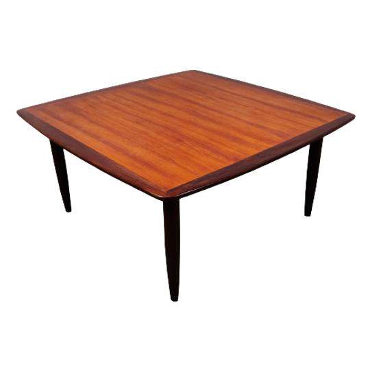 Mid Century Teak Square Coffee Table, 1960s 1