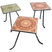 * 3 Vintage Plantentafels Plantentafel Tegel Tafeltje