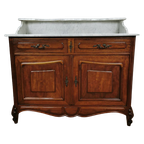 Vintage Antiek Dressoir Commode Ladekast, Badkamermeubel Met Marmer Blad 203 thumbnail 1