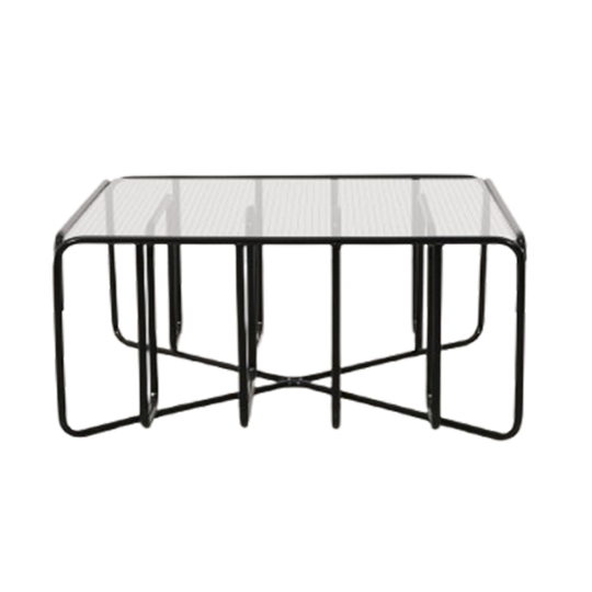 Vintage Zwarte Buisframe Salontafel 1